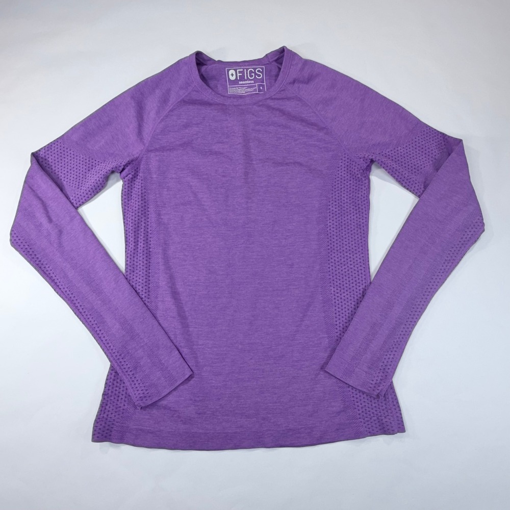 FIGS Salta Seamless Long Sleeve Underscrub Shirt Small Purple Medical Nursing